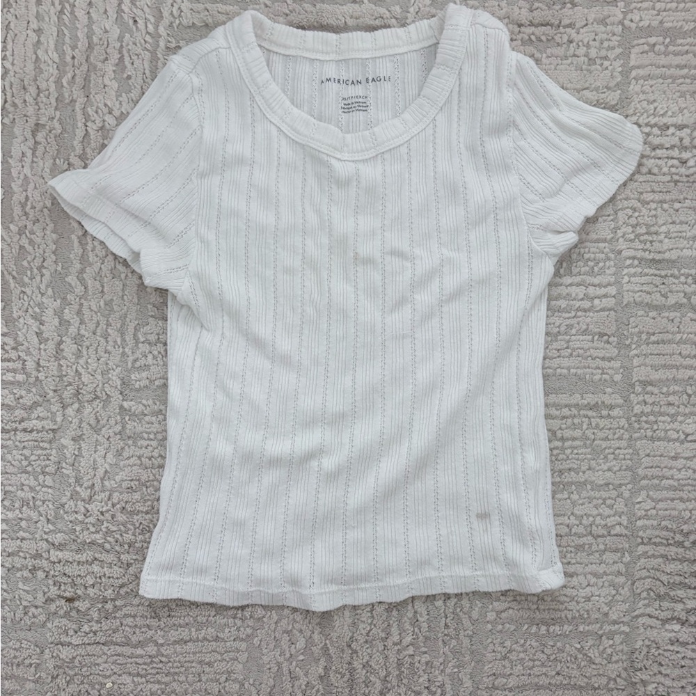 American Eagle Outfitters Textured White Tee